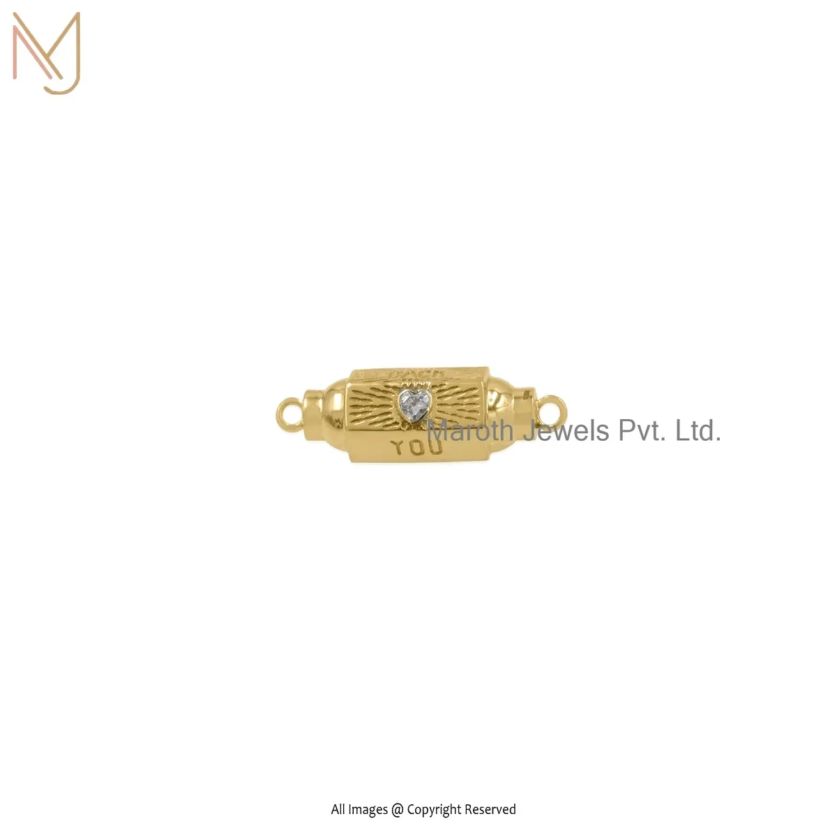 14K Yellow Gold Cubic Zircon Talisman Pendant Manufacturer