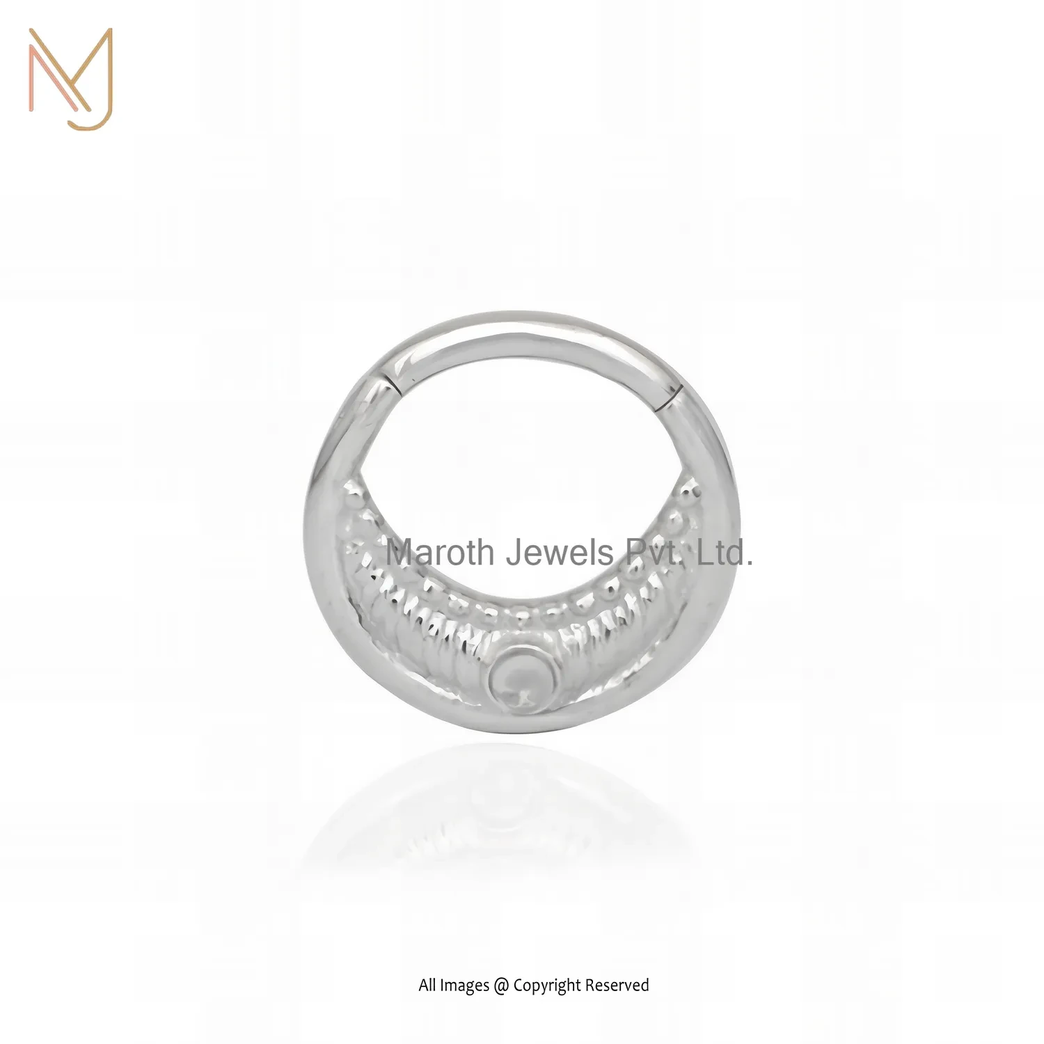 Wholesale 14K Yellow Gold Moonstone & Moon Nose Pin Piercing Jewelry