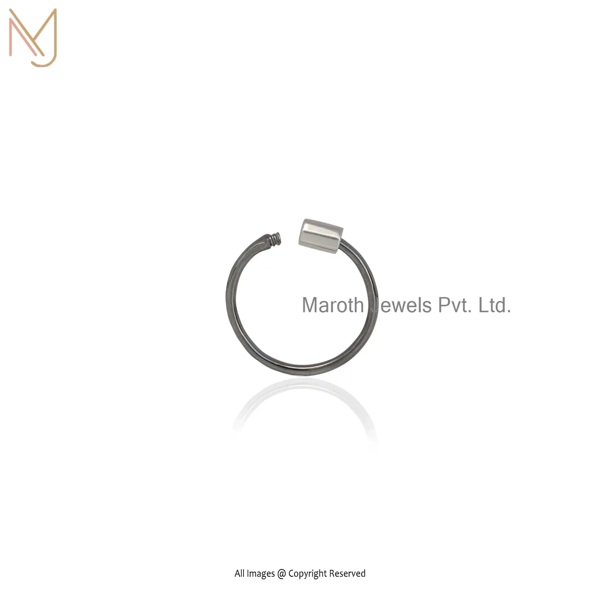 925 Silver Natural Silver Rhodium Plated Round Screw Carabiner Lock Manufacturer