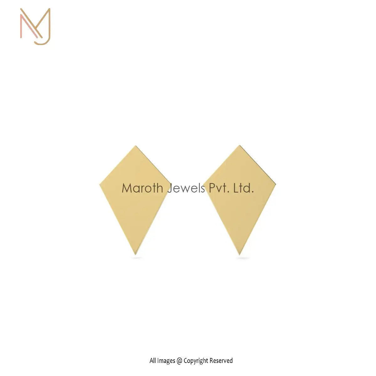 Private Label 14K Yellow Gold Desinger Stud Earring Jewelry