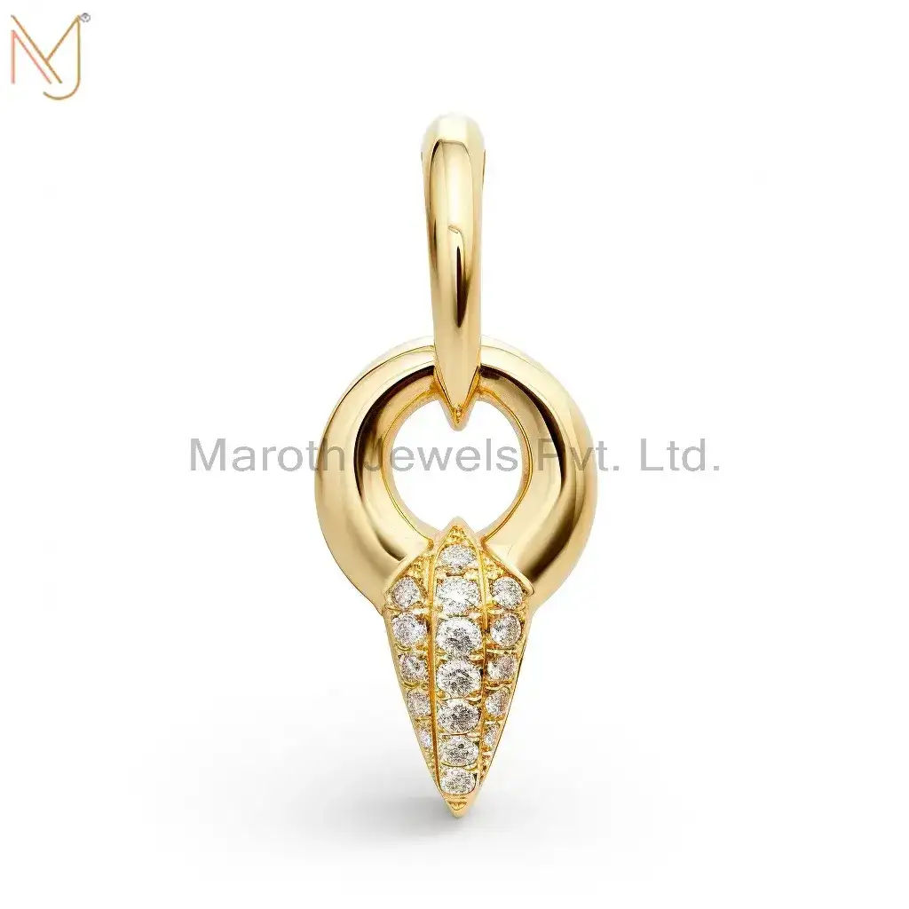 Wholesale 925 Silver Yellow Gold Plated Moissanite Pendant