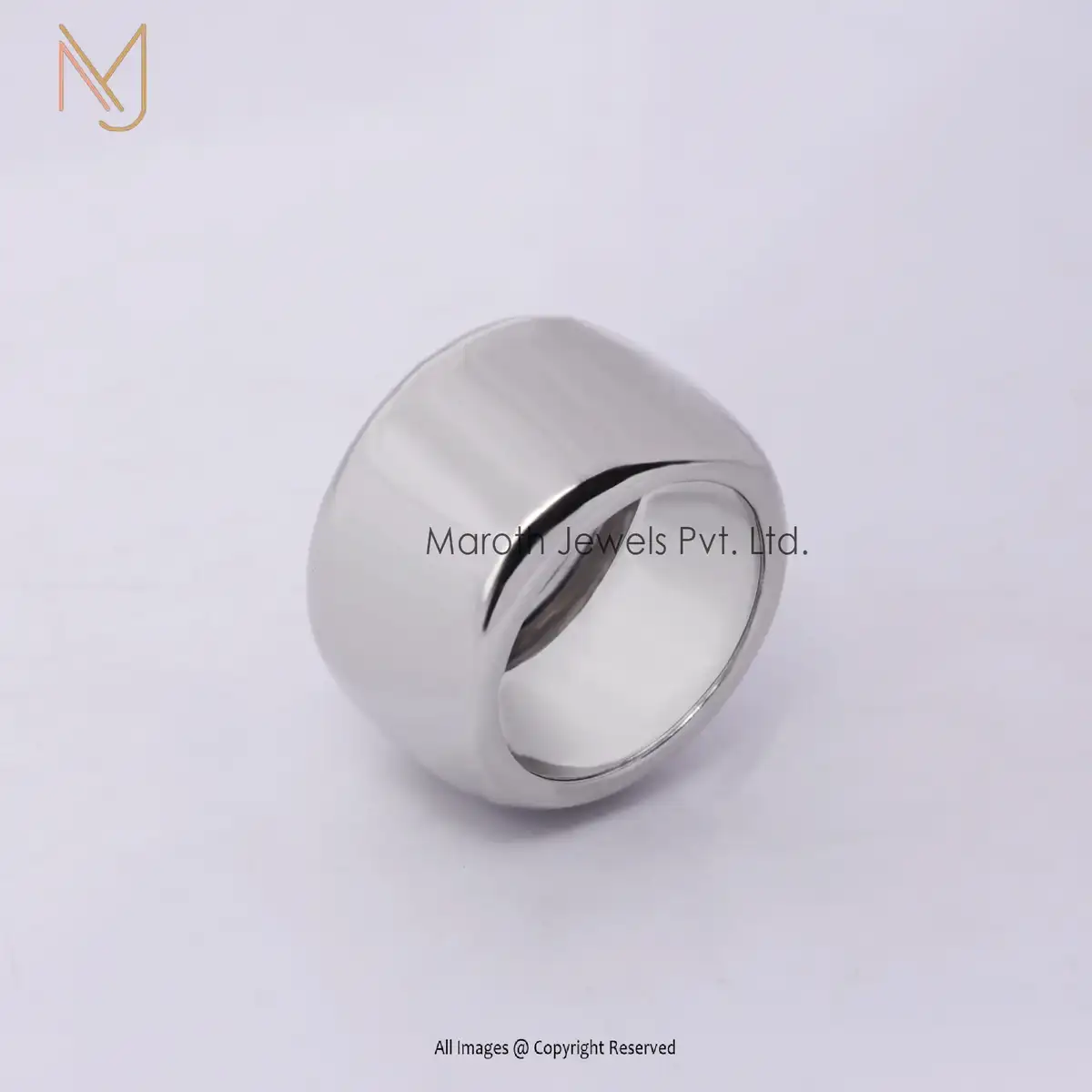 925 Sterling Silver Yellow Gold Plated Dome Band Ring Manufacturer