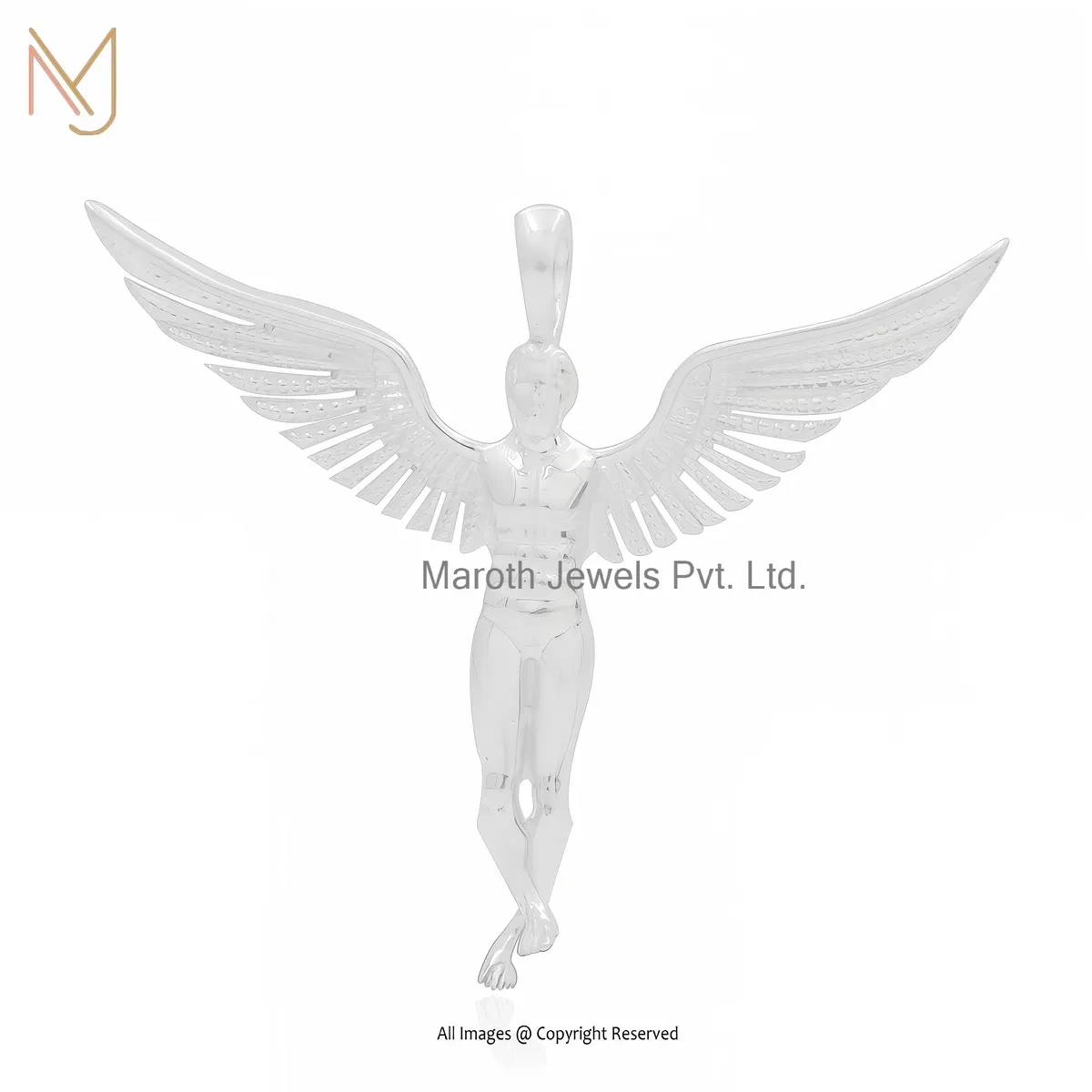 925 Silver Natural Silver Plated Angel Charm Pendant Custom Jewelry