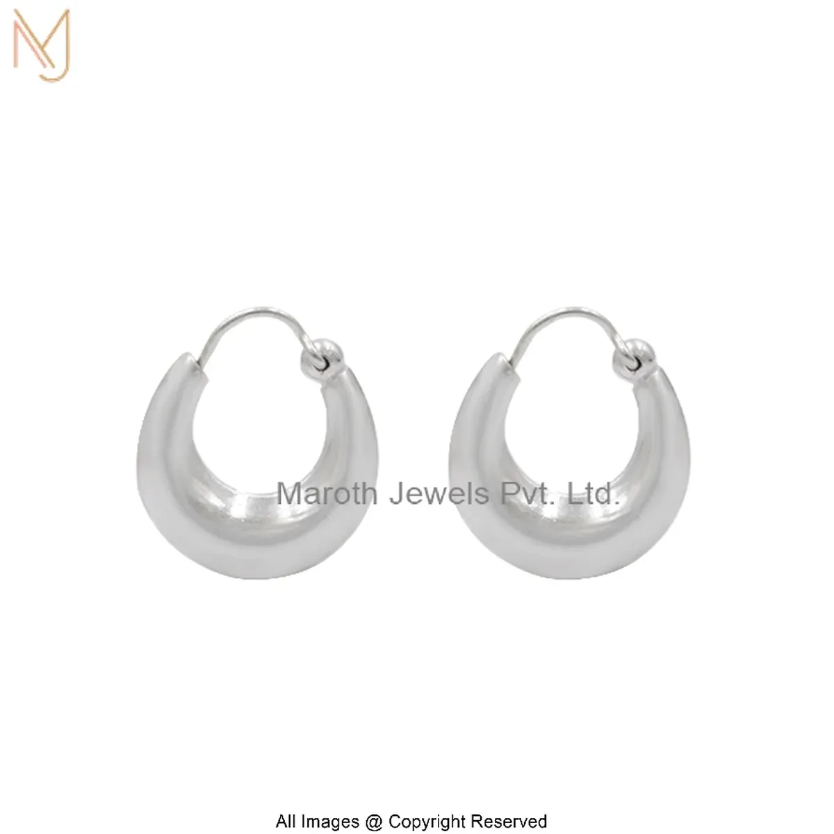 925 Silver Natural Silver Plated Hoop Earrings Manufacturer