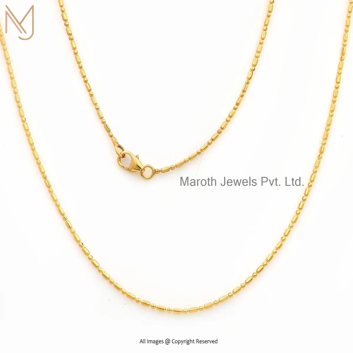 Wholesale 14K Yellow Gold Two Tone Link Charm Chain Necklace Jewelry