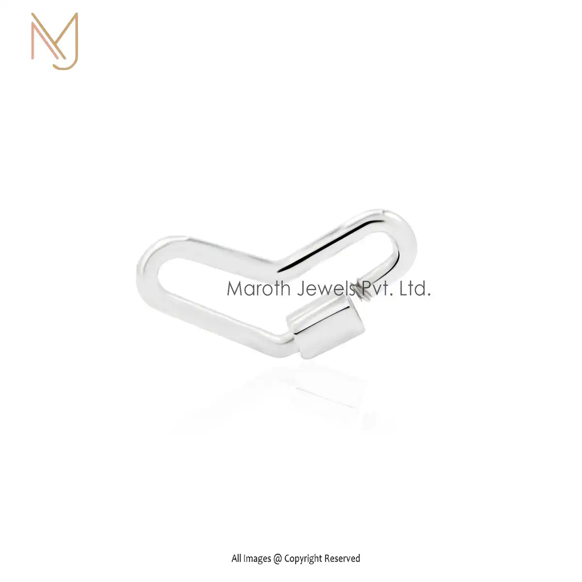 Private Label 925 Silver Yellow Gold Boomerang Carabiner Lock Jewelry
