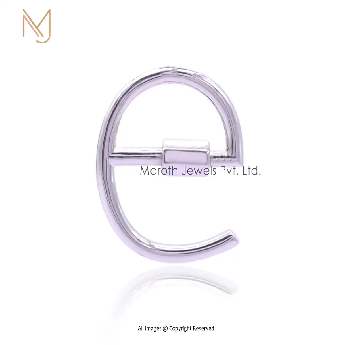 925 Silver Natural Silver E Small Letter Carabiner Lock Manufacturer