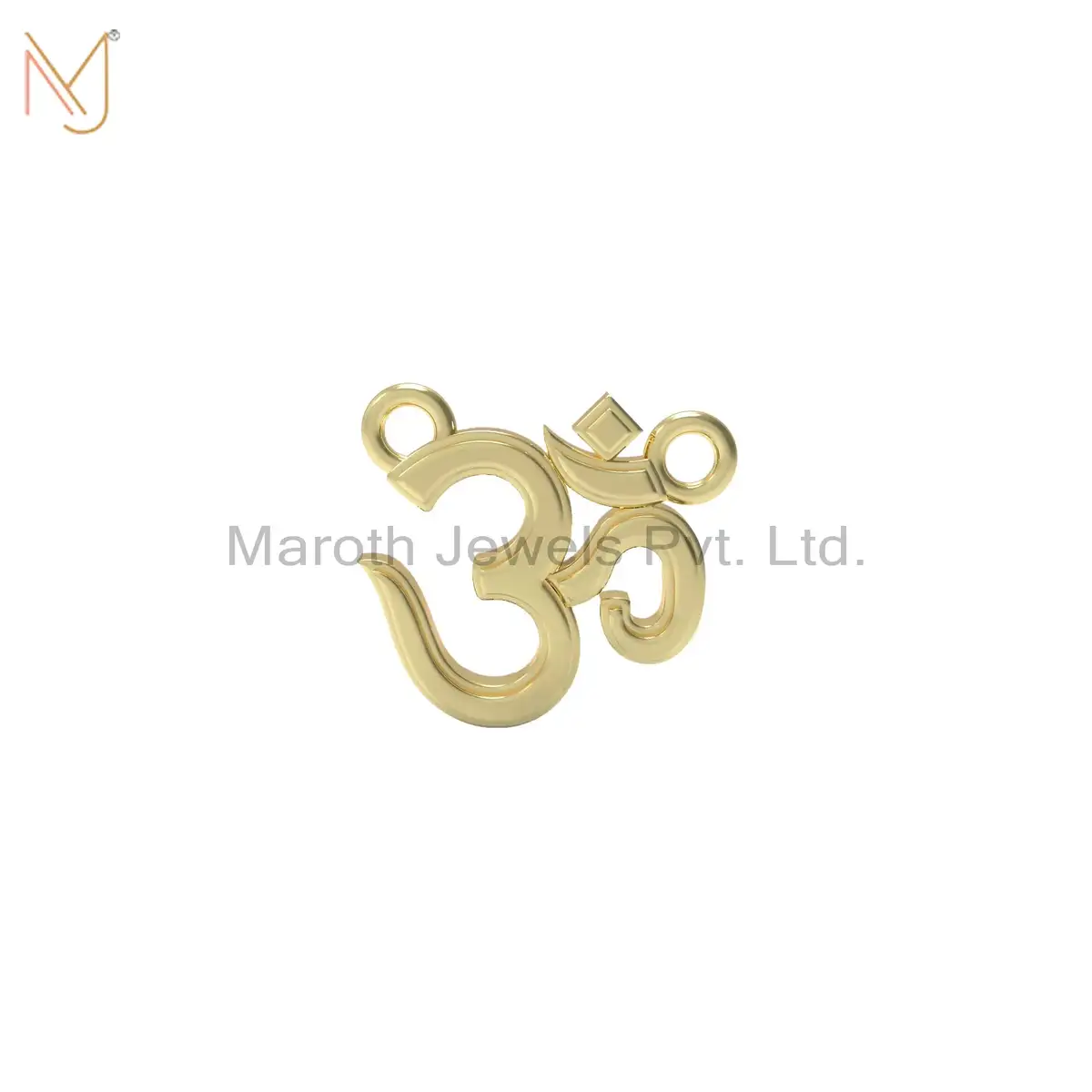 925 Silver Yellow Gold Plated Om Religious Pendant Jewelry Supplier