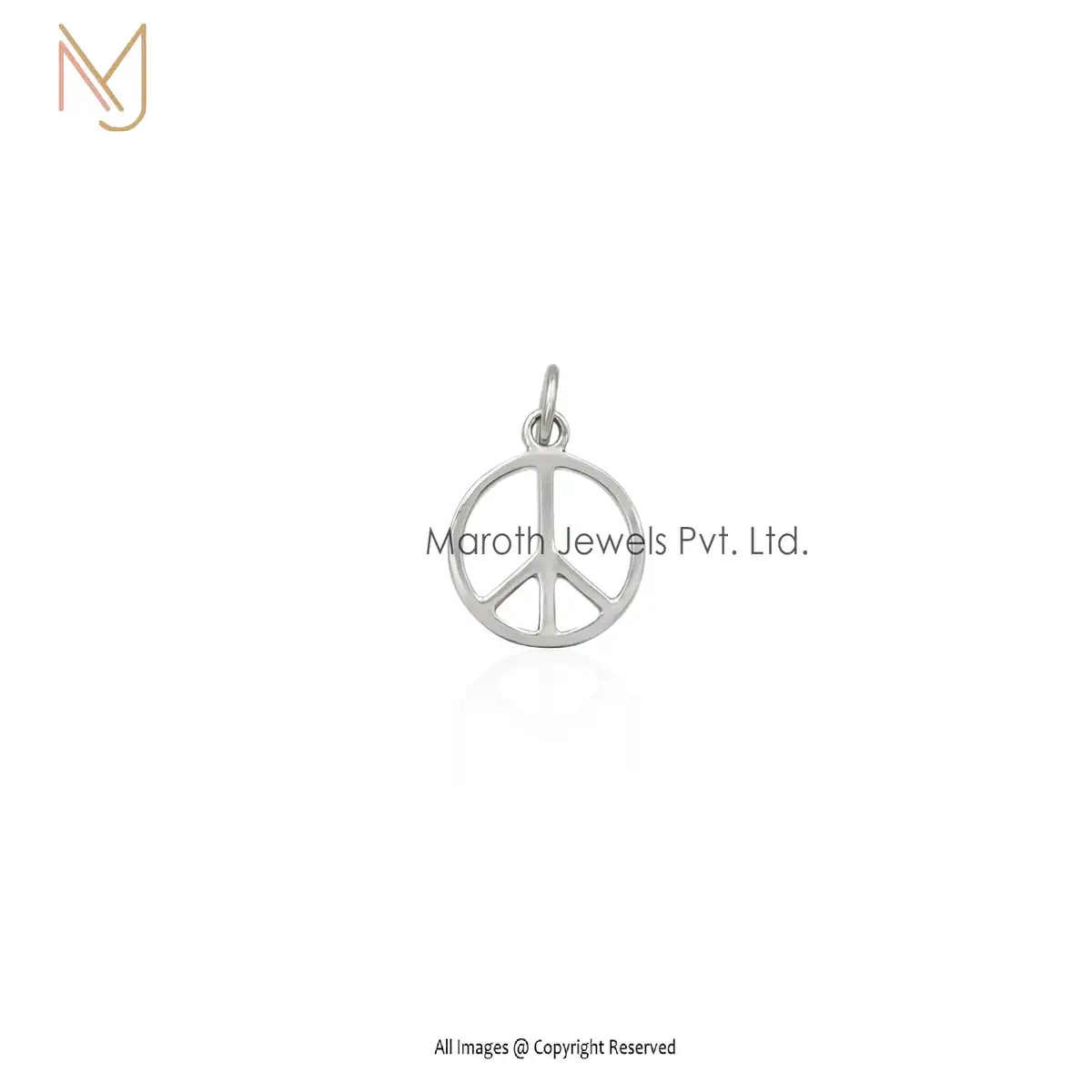 925 Silver Yellow Gold Round Disc Sign Charm Pendant Jewelry Supplier