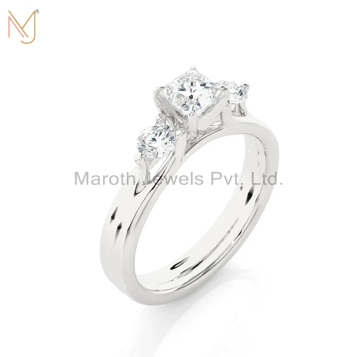 925 Silver Yellow Gold Moissanite Diamond Ring Jewelry Manufacturer