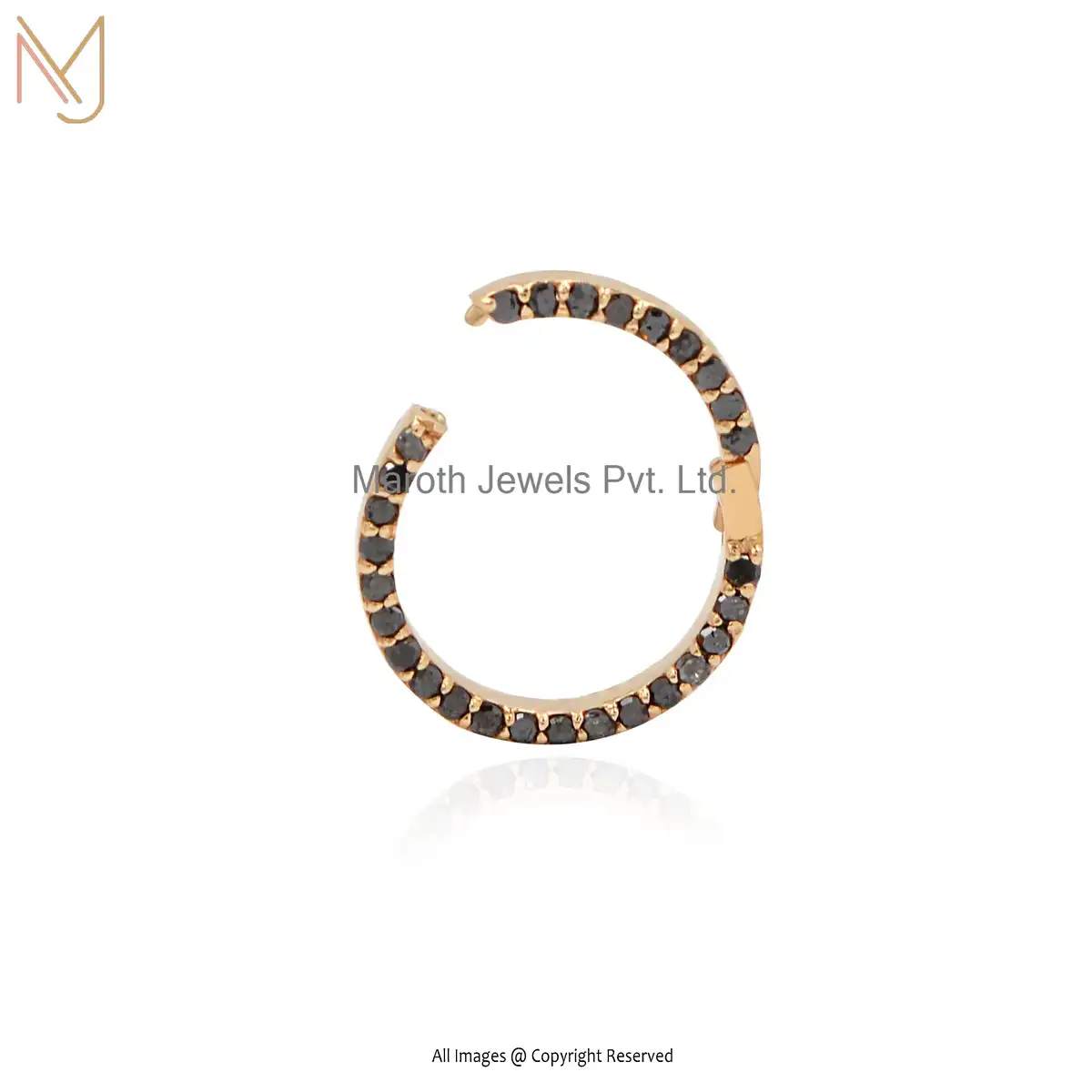 14K Yellow Gold Charm Lock Charm Lock With Black Diamond custom jewelry