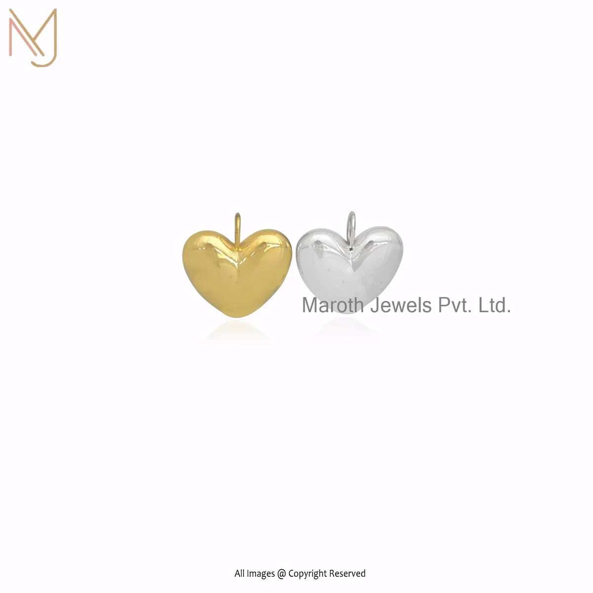 925 Silver Natural Silver Plated Heart Pendant Jewelry Supplier