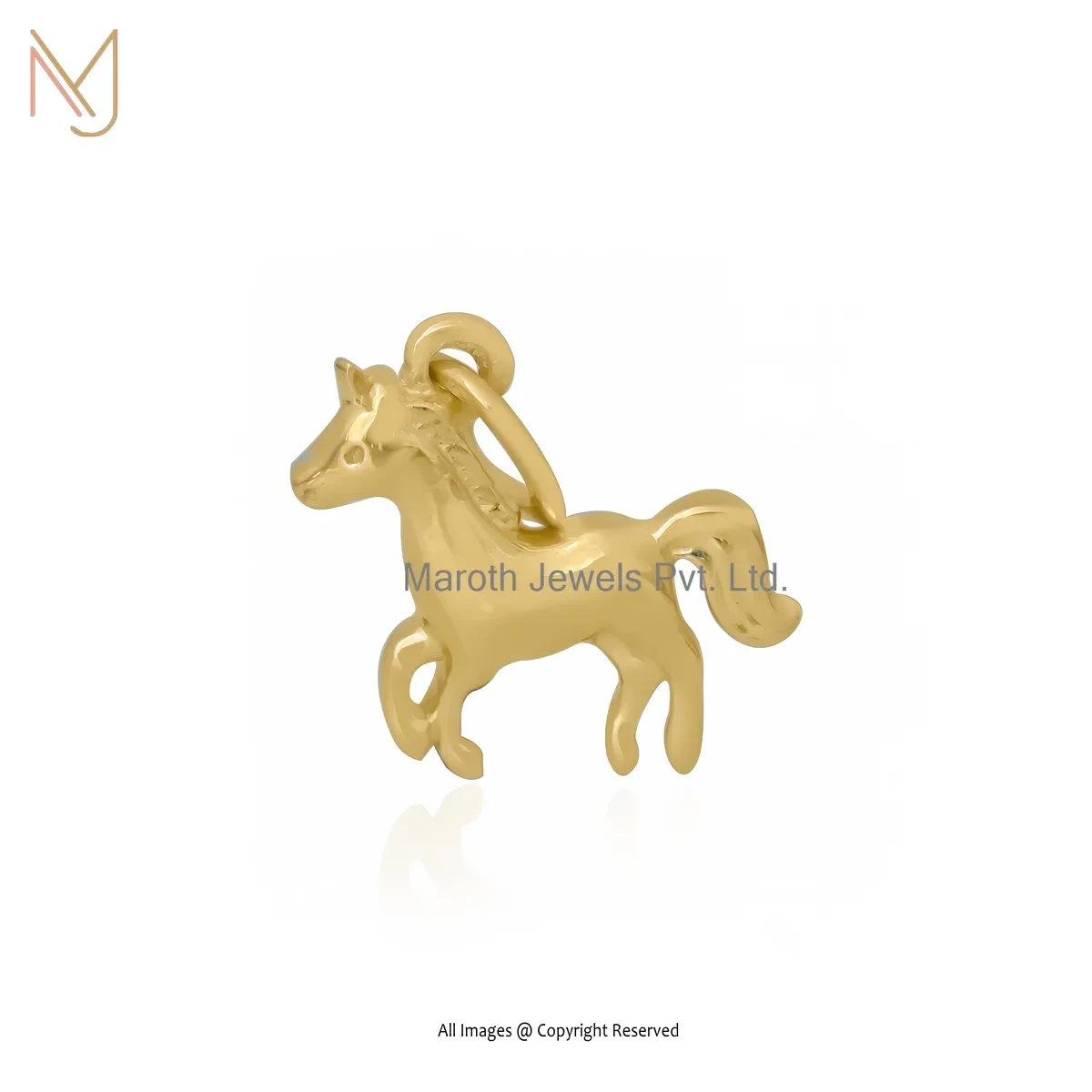 14K Yellow Gold Horse Pendant Jewelry Supplier