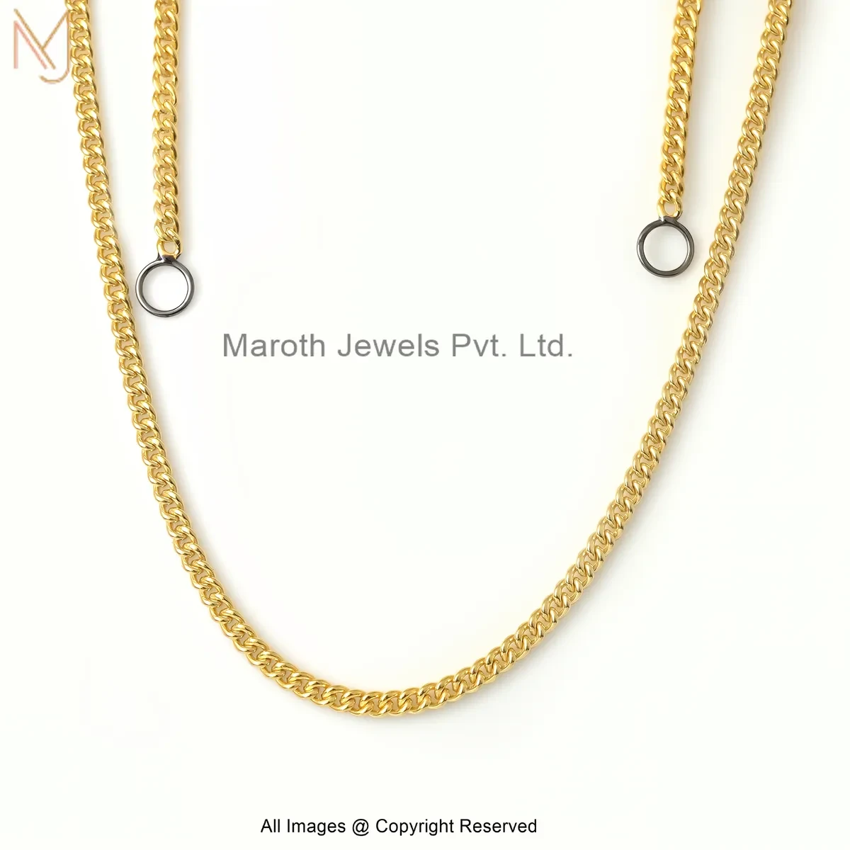 14K Yellow Gold 5mm Chain Thikness Curb Chain Necklace Jewelry Supplier