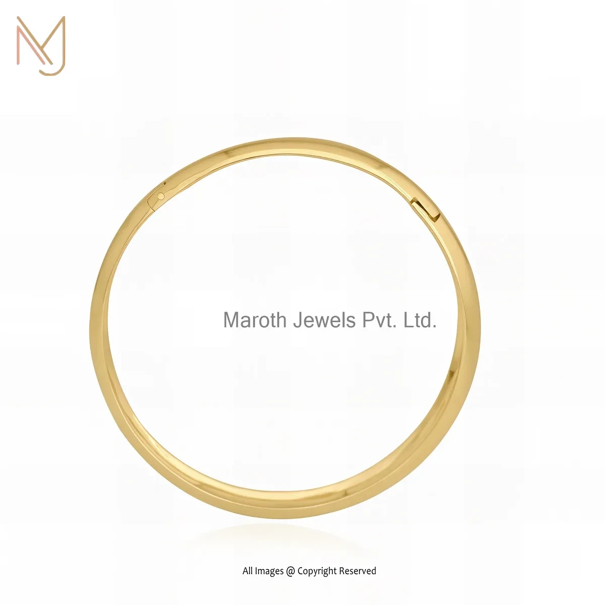 925 Silver Yellow Gold Plated Round Disc Bangle Custom Jewelry