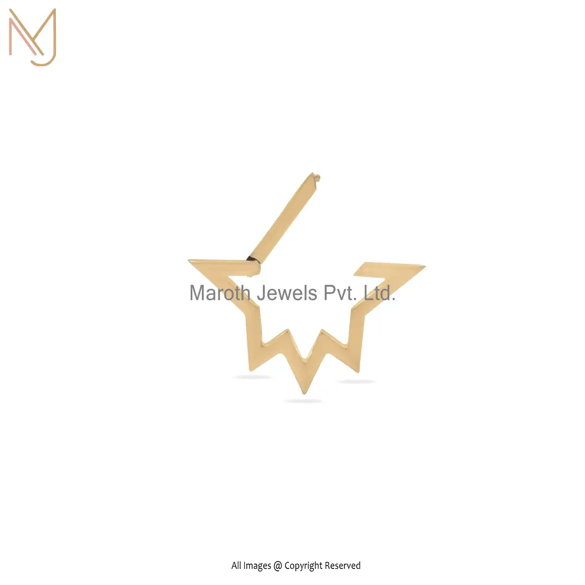 14k Yellow gold Enhancer Lock Star Connector Charm Holder Manufacturer