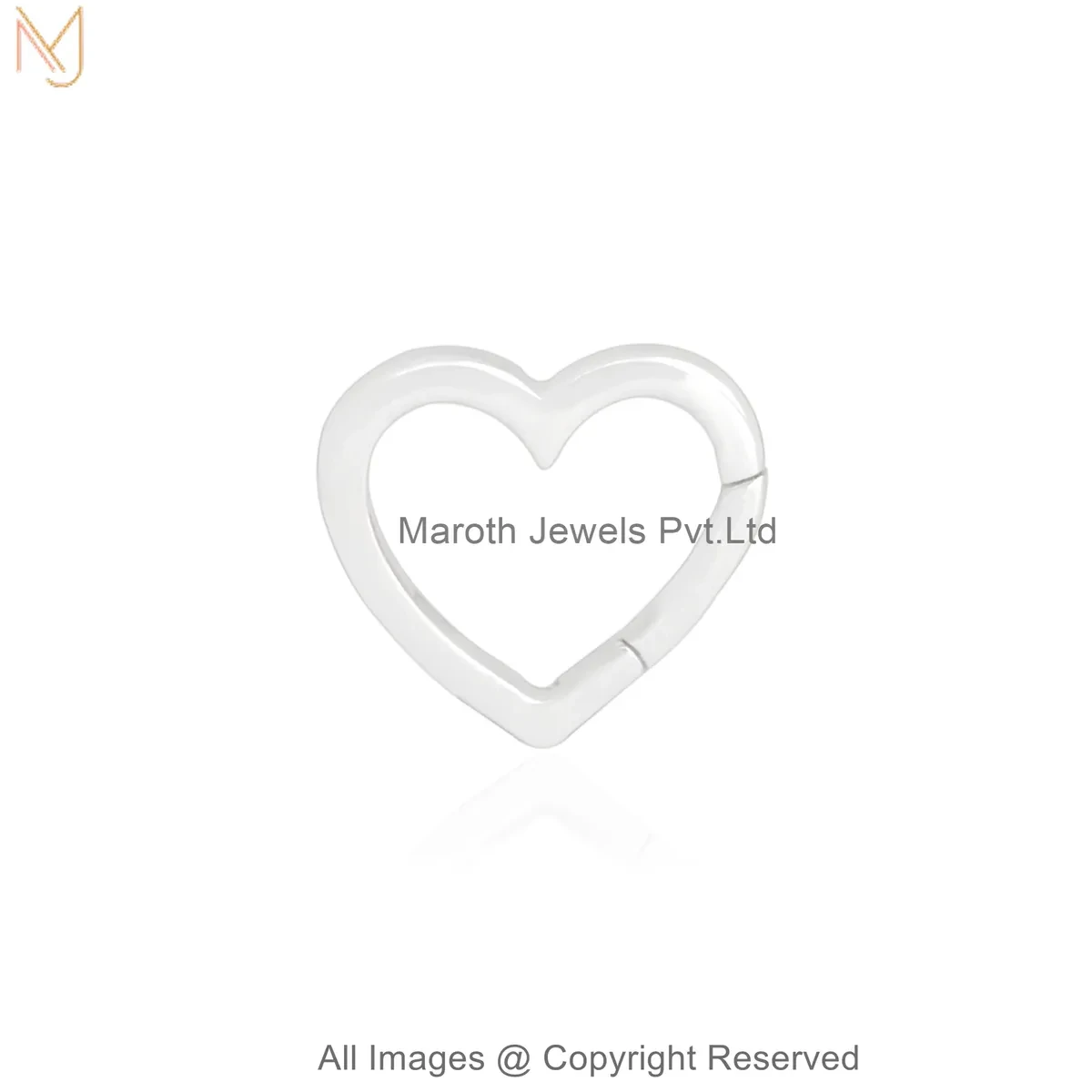 925 Silver Natural Silver Plated Open Heart Enhancer Charm Holder Manufacturer