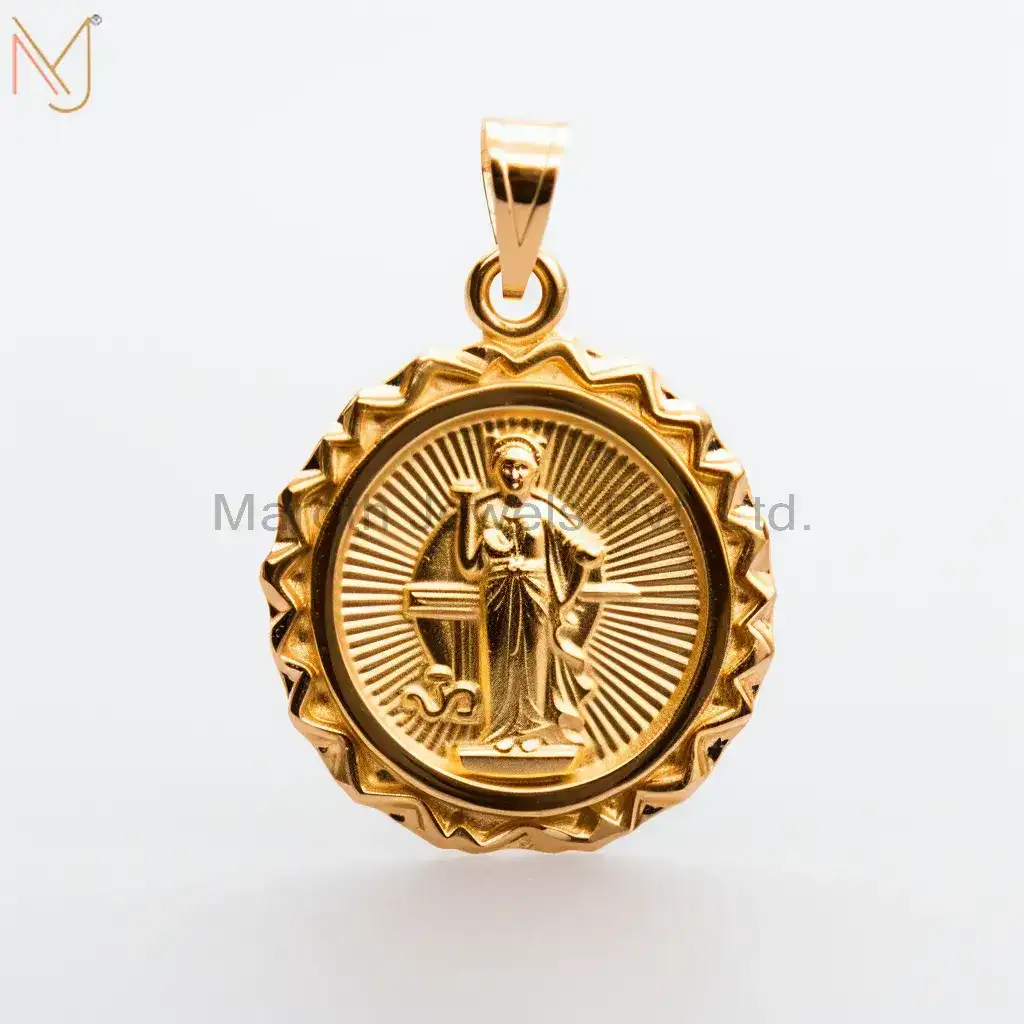 925 Sterling Silver Yellow Gold Christian Spiritual Pendant Jewelry Supplier
