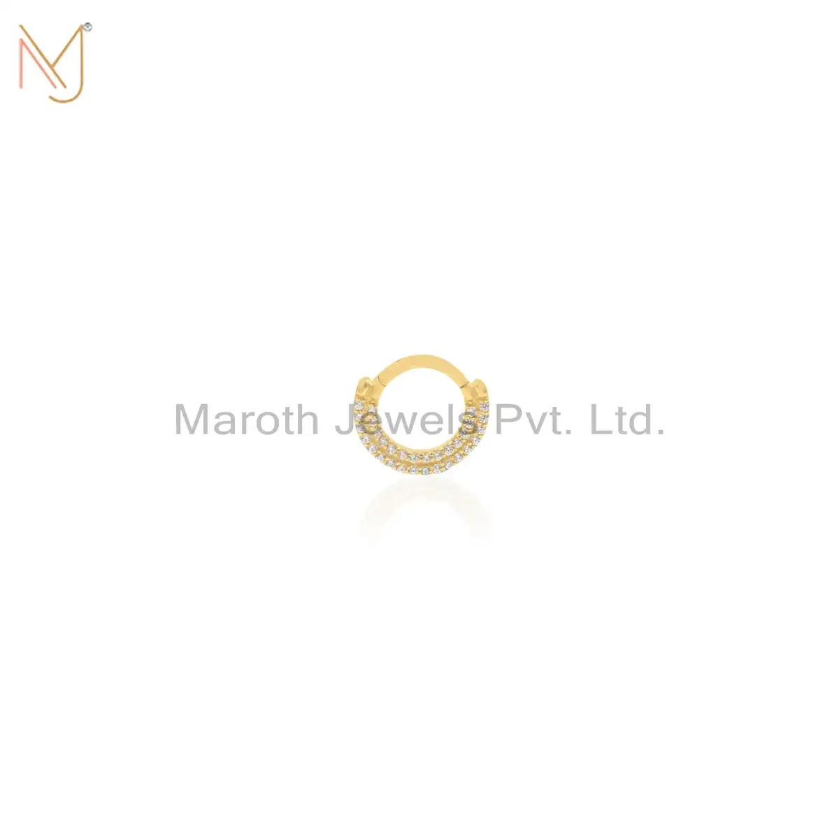 14K Yellow Gold  Diamond Round Enhancer Custom Jewelry