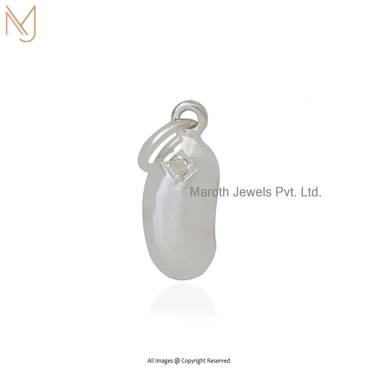 925 Silver Natural Silver Plated Turquoise Kidney Bean Charms Pendant Jewelry Manufacturer