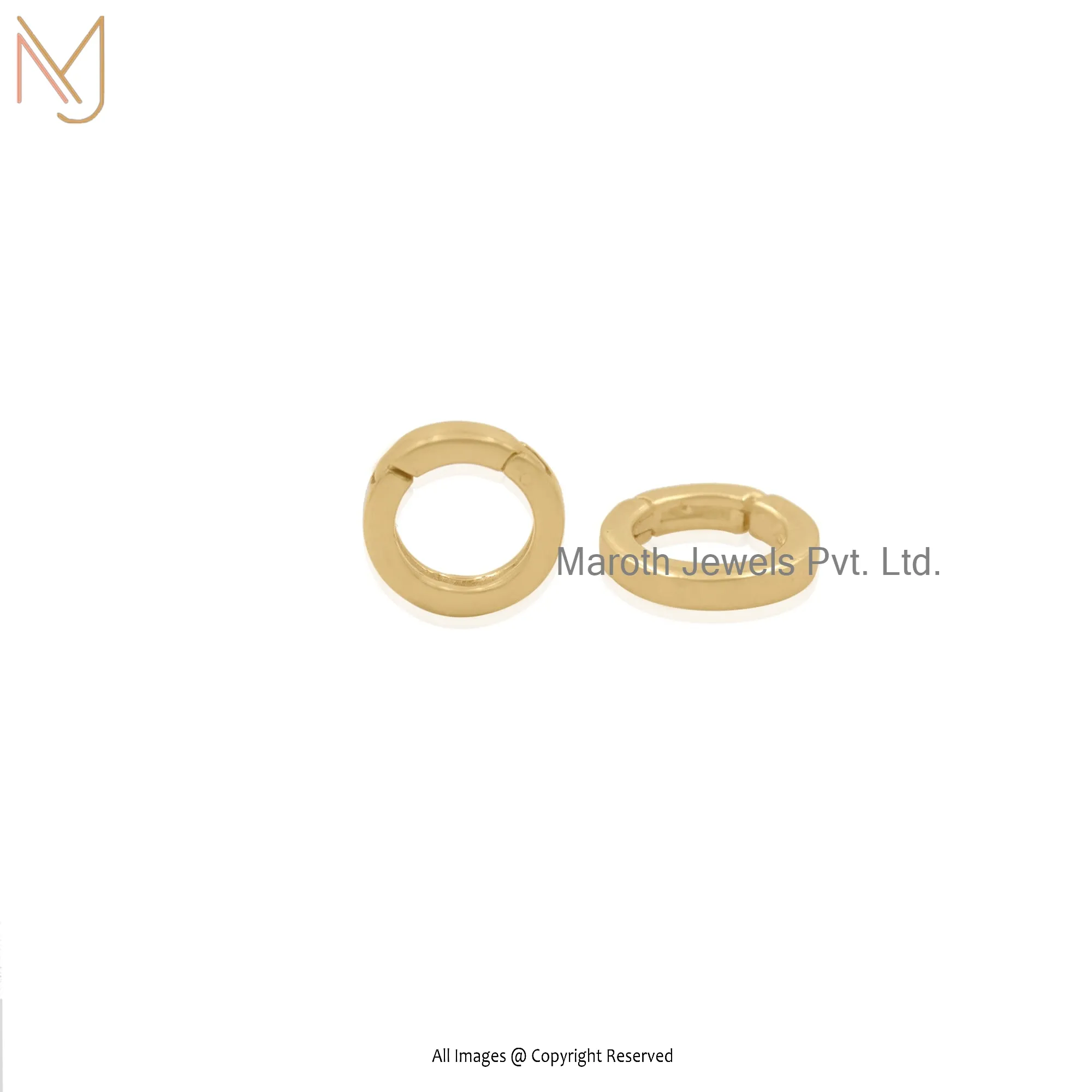 Private Label 14k Yellow Gold Circle Charm Holder