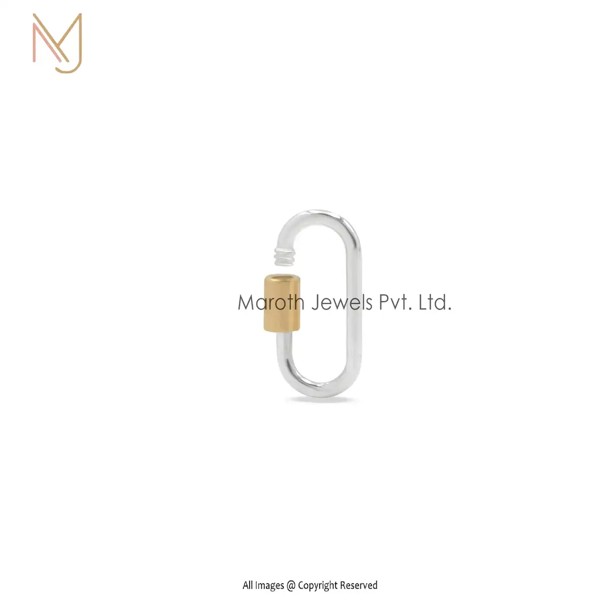 925 Silver Natural Silver Plain Carabiner Lock Manufacturer