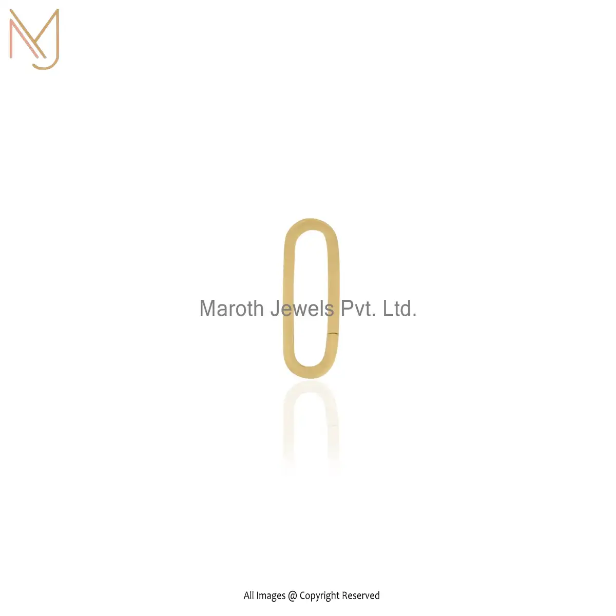 925 Silver Yellow Gold Plated Oval Enhancer Pendant Custom Jewelry