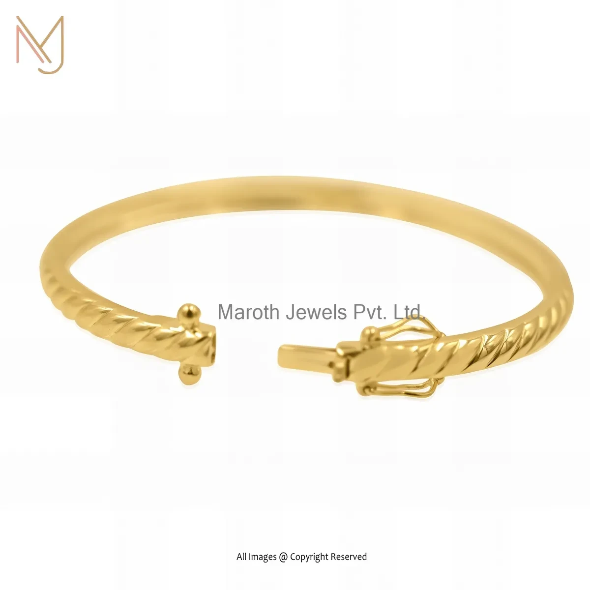 14K Yellow Gold Micron Vermeil Bangle Custom Jewelry