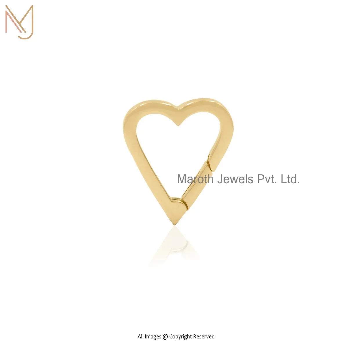14K Yellow Gold Heart Charm Lock Custom Jewelry