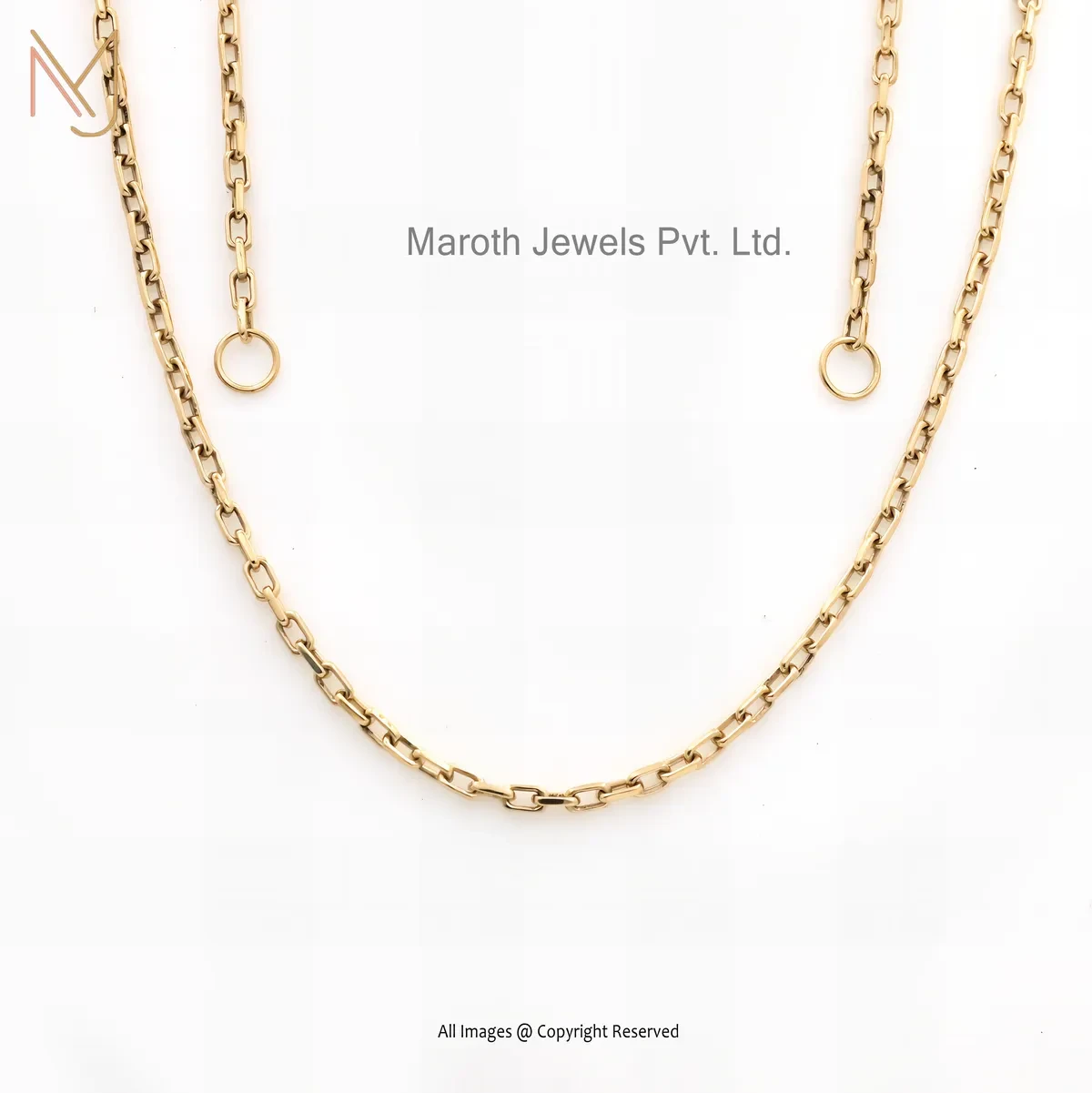 14K Yellow Gold Thin Chain Necklace Custom Jewelry