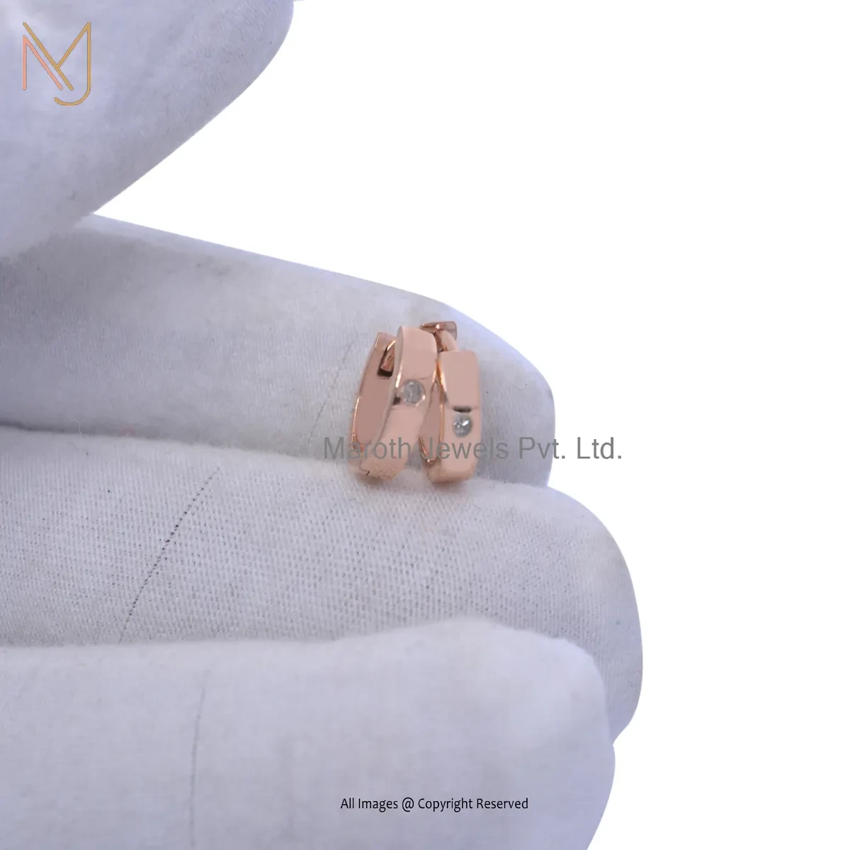 925 Silver Yellow Gold Plated Diamond Huggie Hoop Earring Custom Jewelry