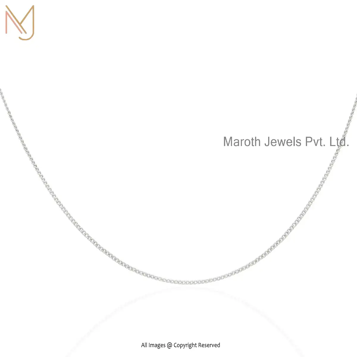 925 Silver Natural Silver Chain With Round Lock Necklace Manufacturer