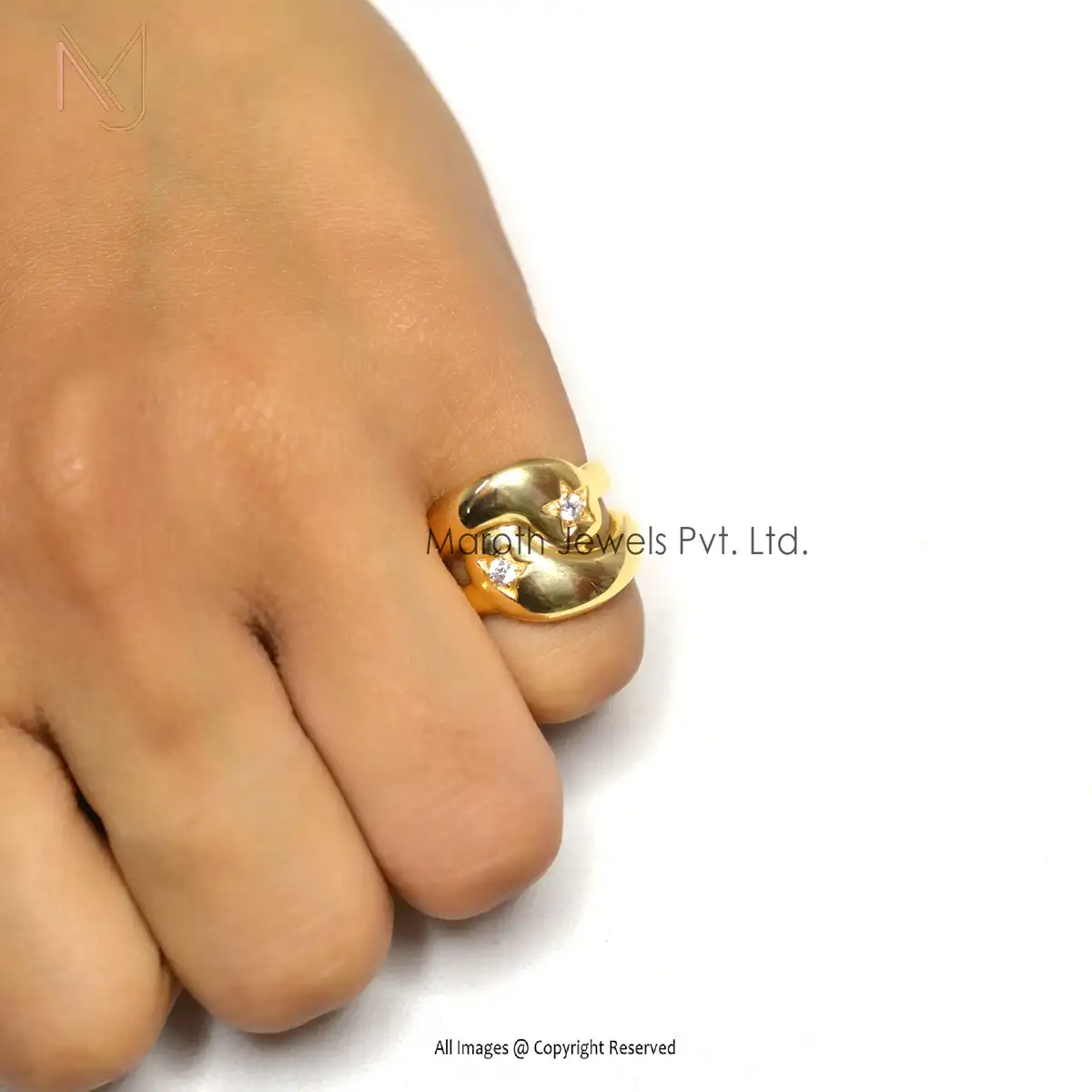 14K Yellow Gold Synthic Multi Gemstone Hearts Ring Manufacturer