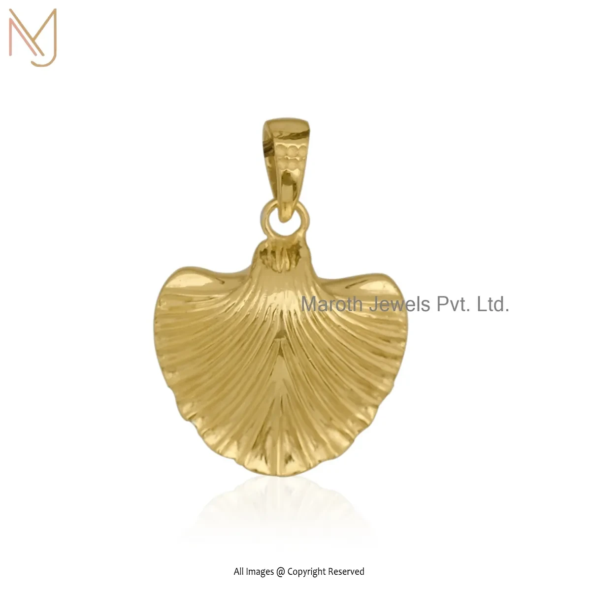 925 Silver Yellow Gold Plated Sea Shell Pendant Jewelry Supplier
