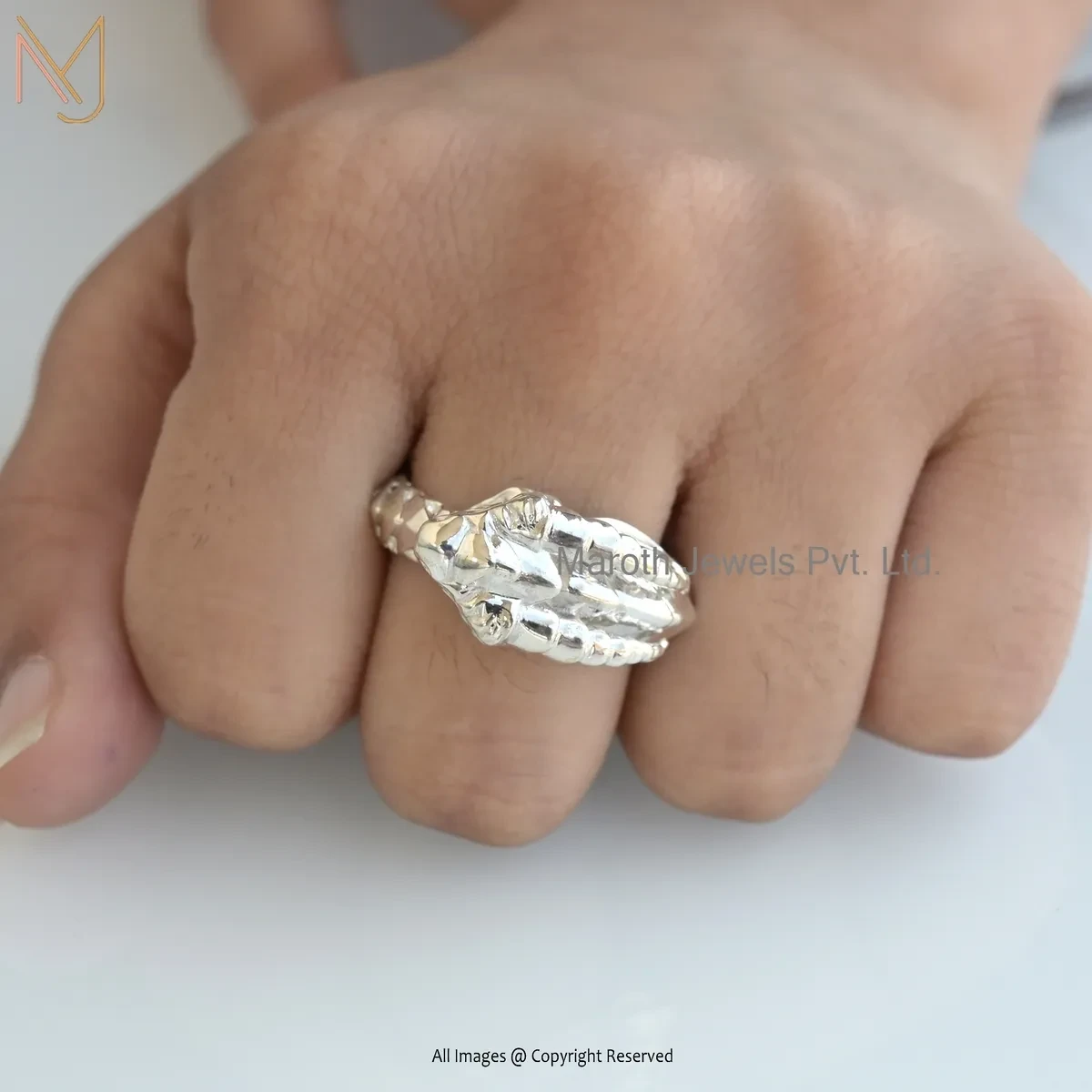 925 SIlver Natural Silver Plated Ouroboros Dragon Ring Jewelry Supplier