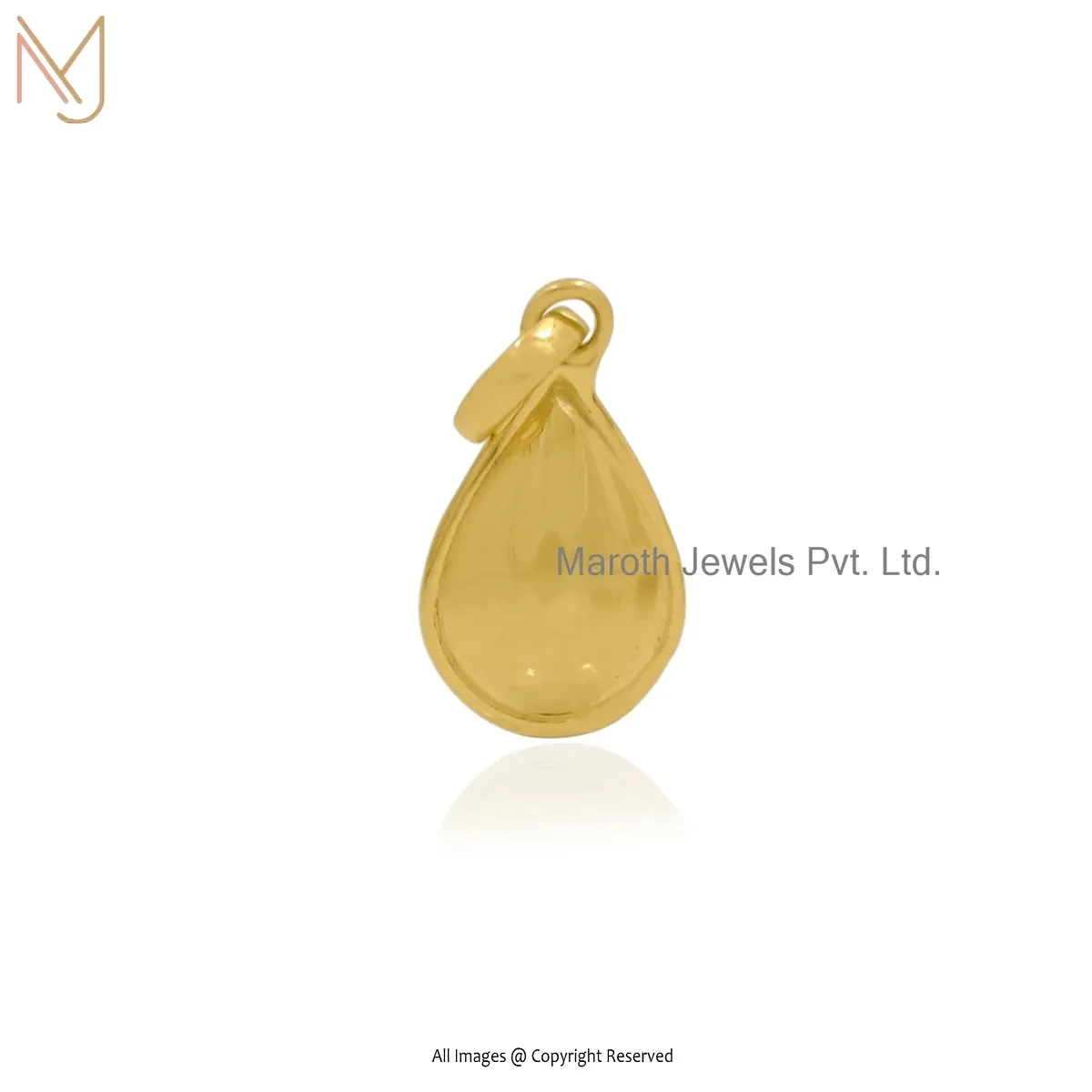 14K Yellow Gold Water Drop Pendant Custom Jewelry