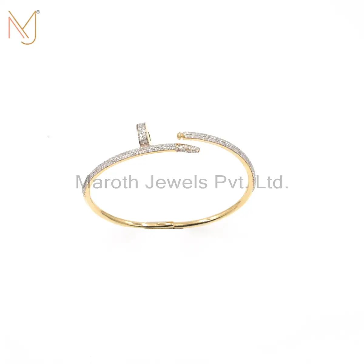 18K Yellow Gold Diamond Cartier Bracelets Bangle Jewelry Supplier