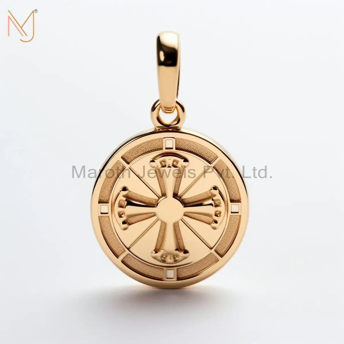 925  Silver Yellow Gold Plated Christian Spiritual Charm Pendant Jewelry Supplier