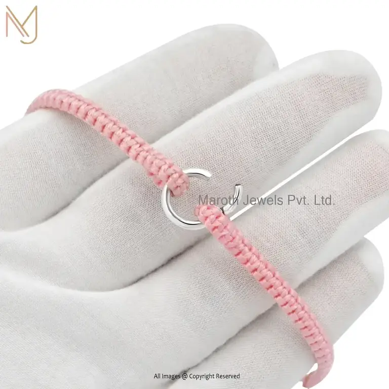 925 Silver Natural Silver Plated Charm Holder Bracelet Custom Jewelry