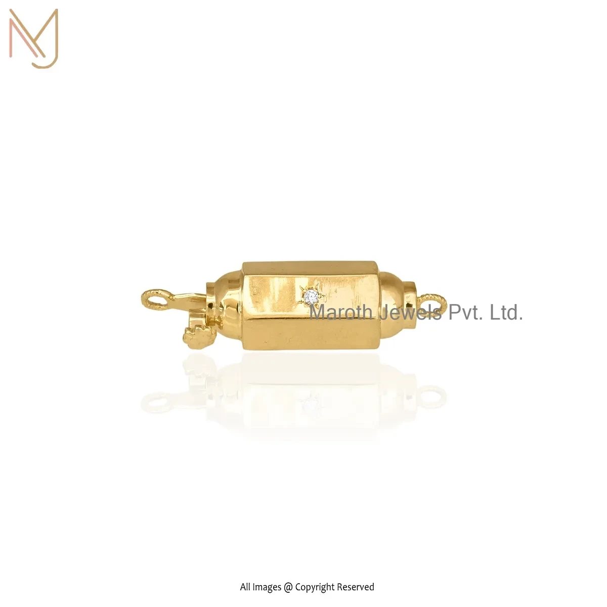 14K Yellow Gold Cubic Zircon Amulet Pendant Manufcaturer