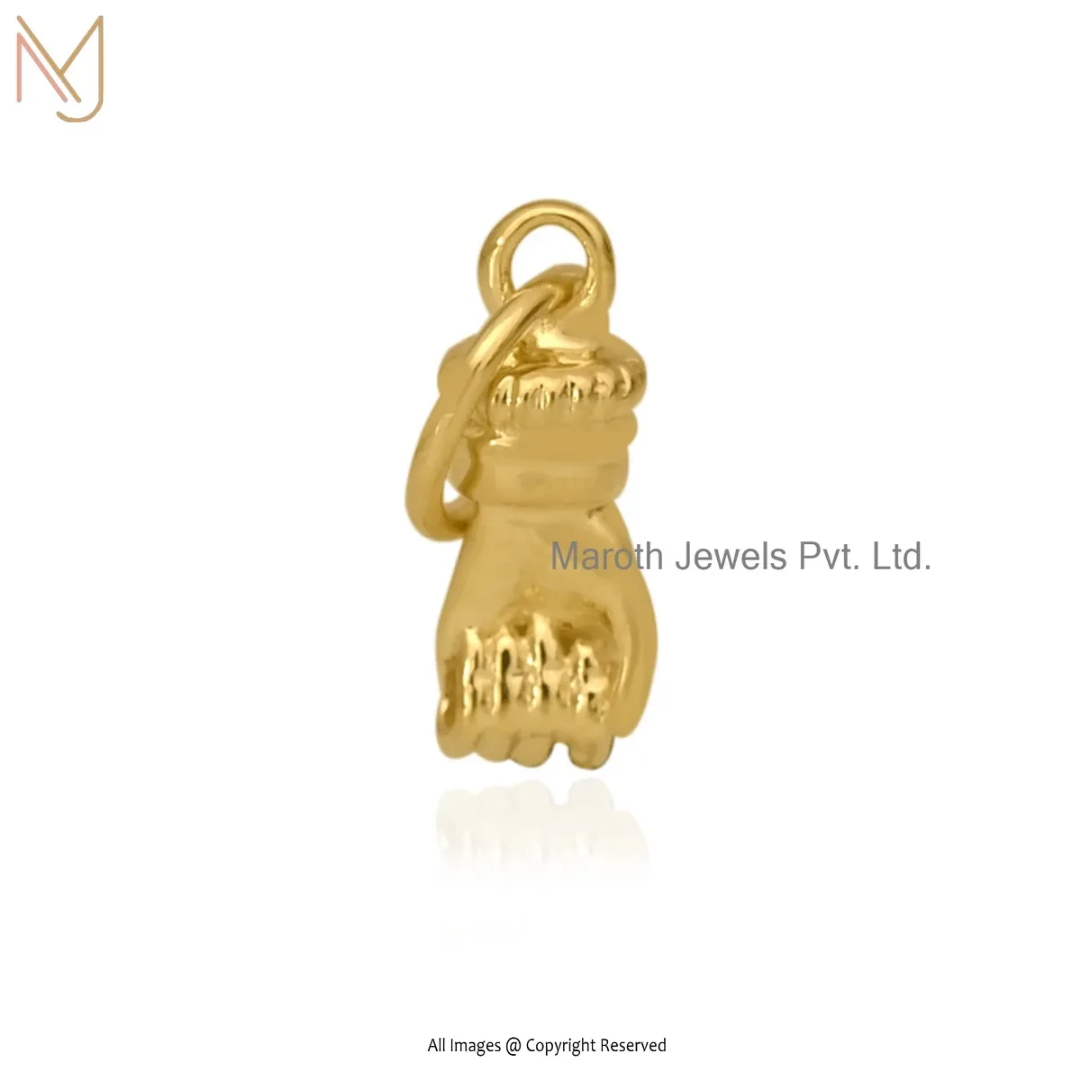 14K Yellow Gold Figa Charm Pendant Manufacturer