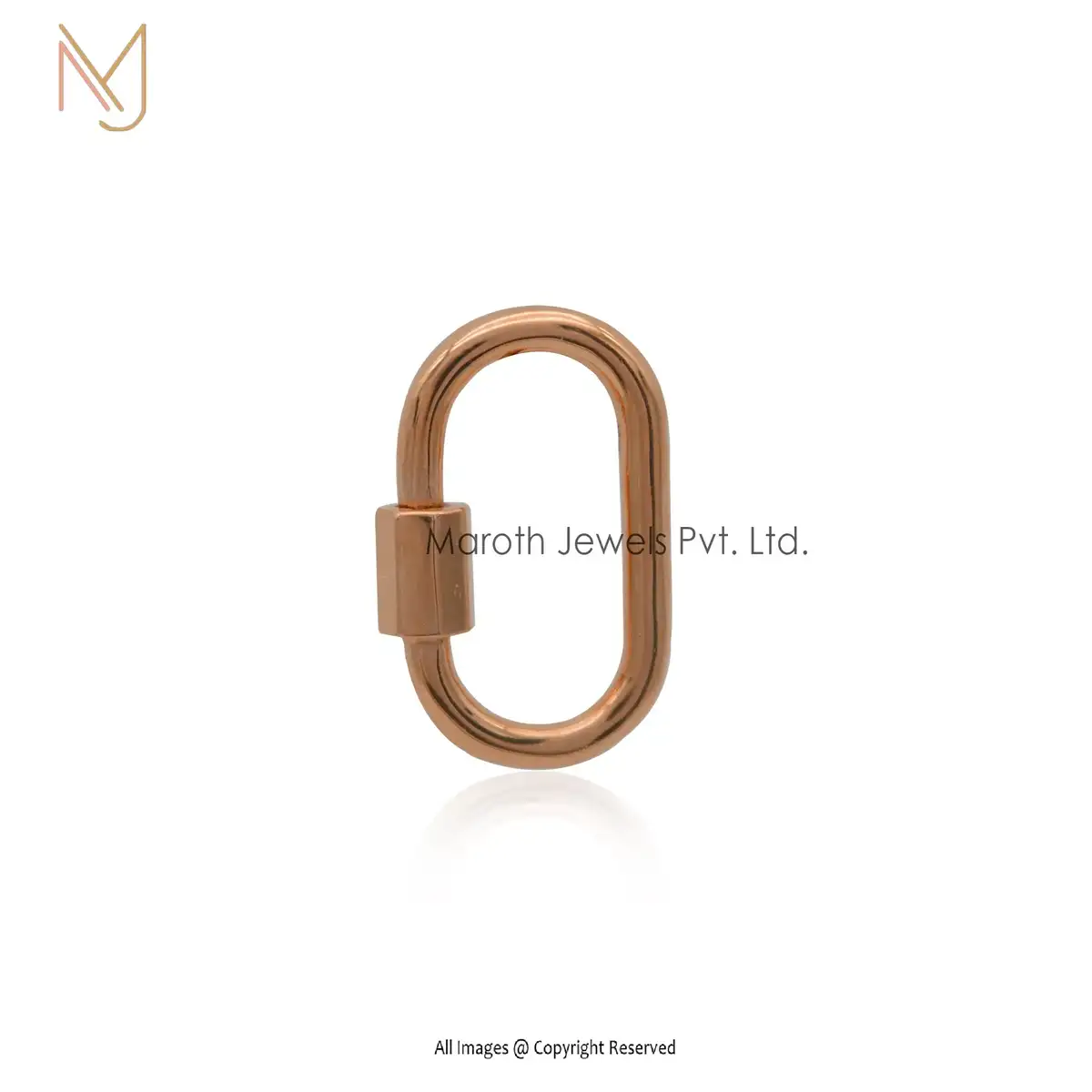 Wholesale 14K Rose Gold Plated Plain Carabiner Lock Jewelry