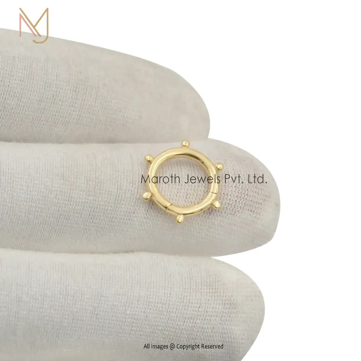 925 Silver Yellow Gold Plated Round Ball Enhancer Lock Charm Holder Manufacturer
