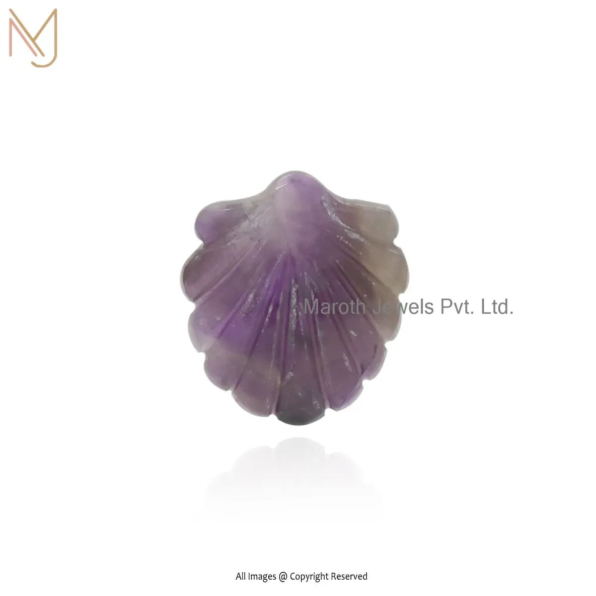 14K Yellow Gold Amethyst Shell Pendant Jewelry Supplier