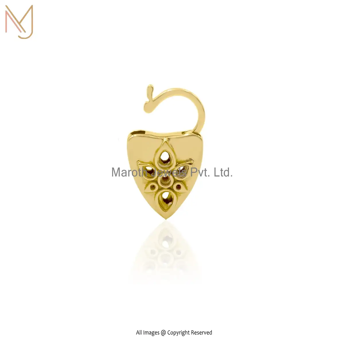 14K Yelloiw Gold & Heart Shape Desgin Pendant Custom Jewelry