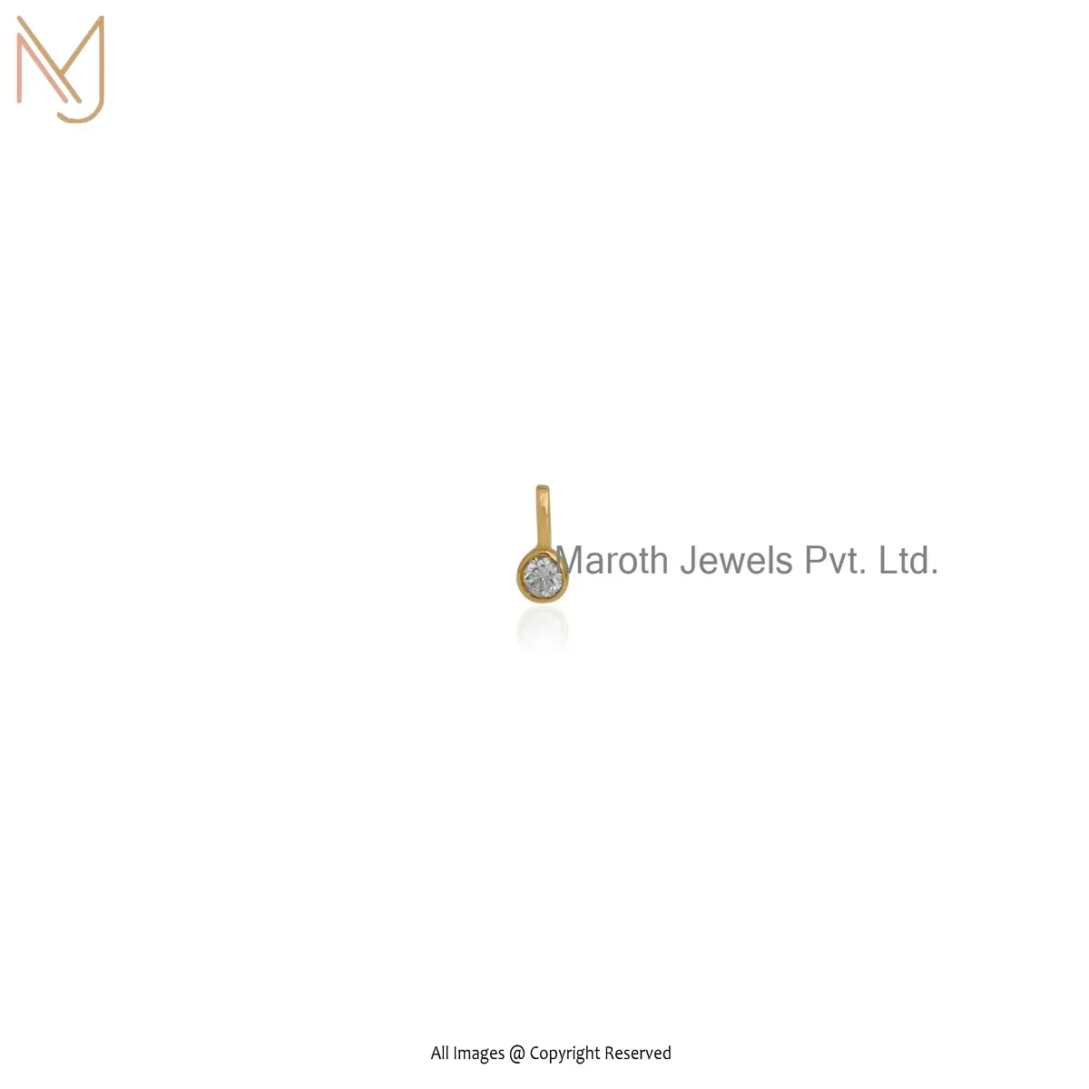Wholesale 14K Yellow Gold Lab Diamond VS Anti-Tarnish Finish Pendant