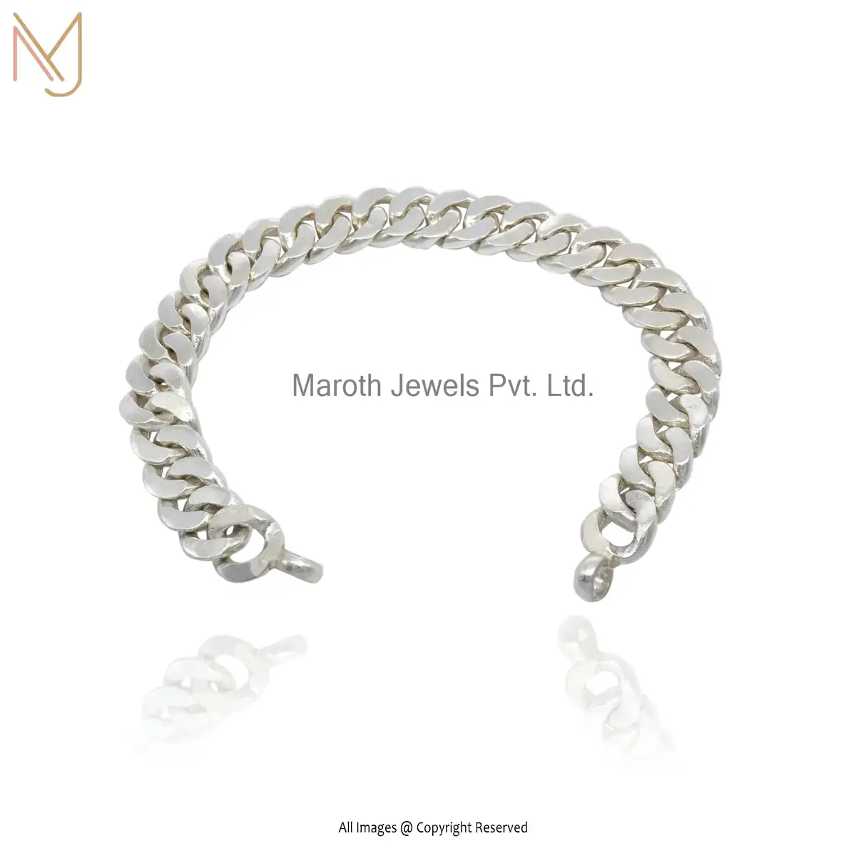 14K White Gold Curb Chain Bracelet Jewelry Supplier