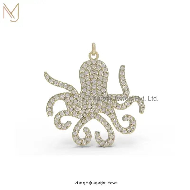 14K Yellow Gold & Pink Sapphire Pendant Jewelry Manufacturer