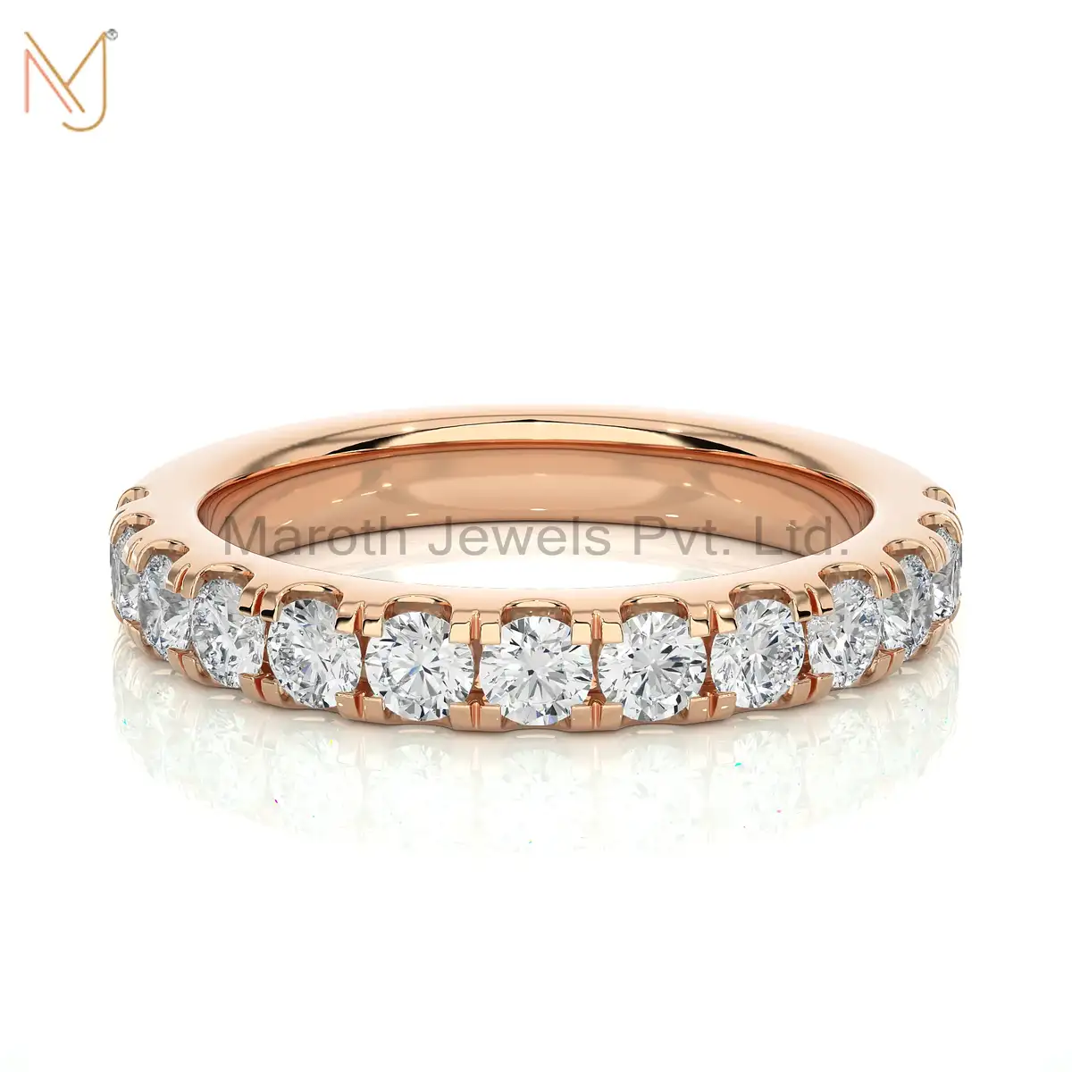 14K Rose Gold Moissanite Diamond & Round Ring Manufacturer