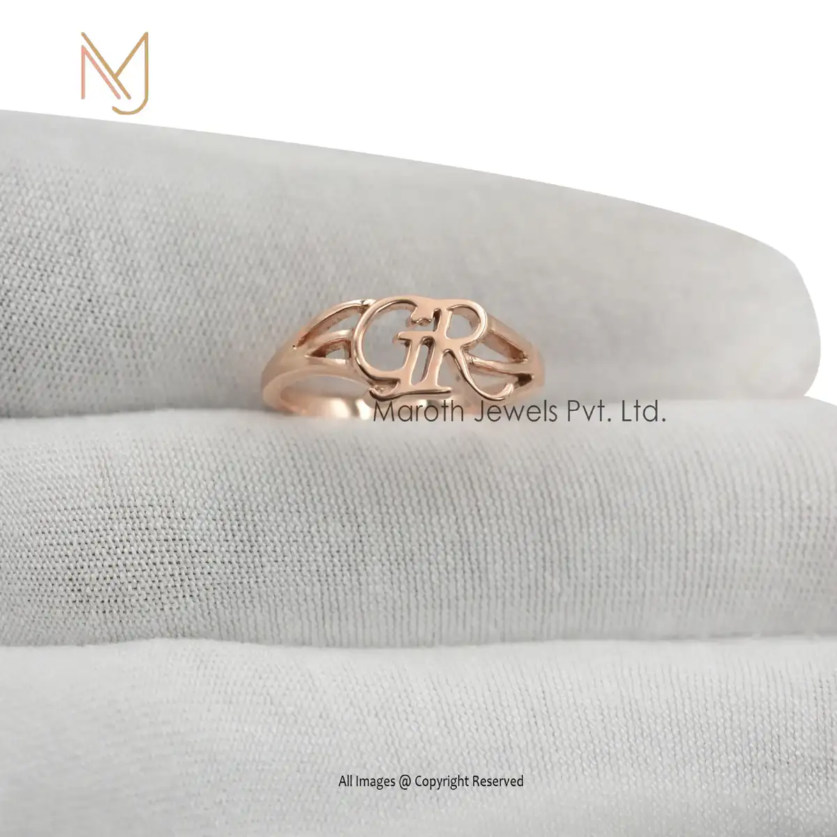 Private Label 925 Silver Initials GR Rings Jewelry